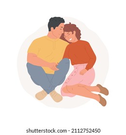 Parents Alone Time Abstract Concept Vector Illustration. Couple Sitting Together After Children Went To Bed, Leisure Time Together, Family Daily Routine, Parents Having Rest Abstract Metaphor.