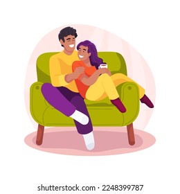 Parents alone time isolated cartoon vector illustration  Couple sitting together after children went to bed  leisure time together  family daily routine  parents having rest vector cartoon 