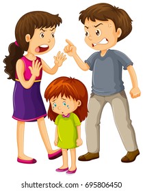 Parents Argue Little Girl Cries Illustration Stock Vector (Royalty Free ...