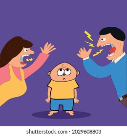 39 Parents fighting in front of children Stock Illustrations, Images ...