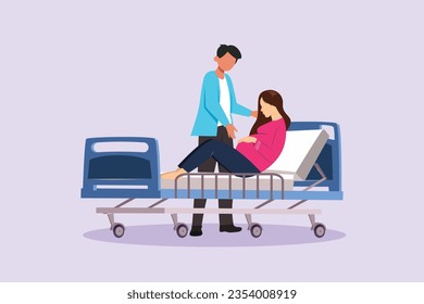 Parents with babies. Family maternity concept. Colored flat vector illustration isolated. 
