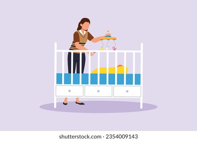 Parents with babies. Family maternity concept. Colored flat vector illustration isolated. 