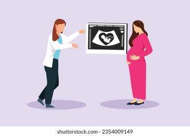 Parents with babies. Family maternity concept. Colored flat vector illustration isolated. 