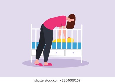Parents with babies. Family maternity concept. Colored flat vector illustration isolated. 