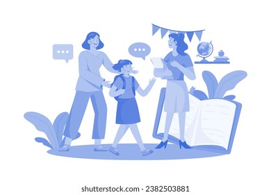 Parents bring students to class