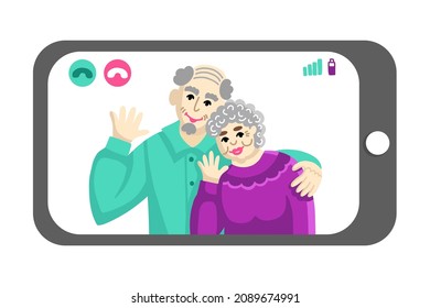 Parents call their children by video link. Grandparents call their grandchildren through a smartphone app