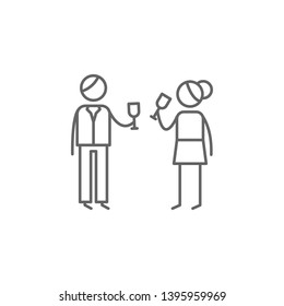 Parents, celebrating, drinks icon. Element of family life icon. Thin line icon for website design and development, app development. Premium icon