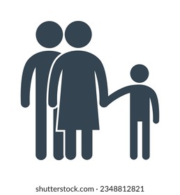 Parents With Child Icon Vector Illustration