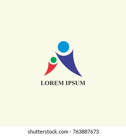 parents and child logo vector illustration
