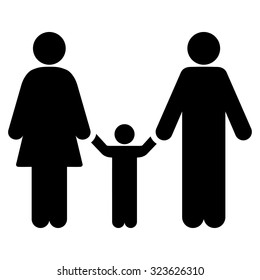 Parents And Child vector icon. Style is flat symbol, black color, rounded angles, white background.