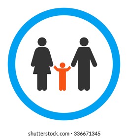 Parents And Child vector icon. Style is flat rounded symbol, bright colors, rounded angles, white background.