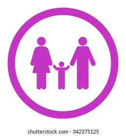 Parents And Child vector icon. Style is flat rounded symbol, violet color, rounded angles, white background.