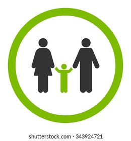 Parents And Child vector icon. Style is bicolor flat rounded symbol, eco green and gray colors, rounded angles, white background.