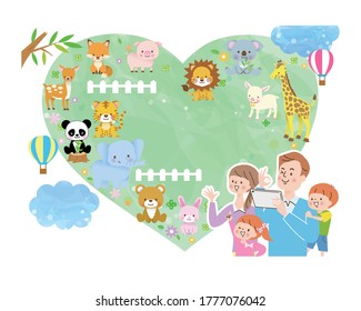 Parents and children came to play at the zoo