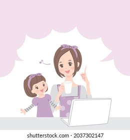 Parents and children smiling and talking while looking at a computer