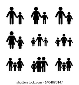 Parents and Childs Glyphs Icon Set