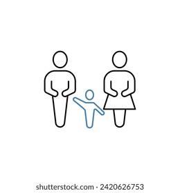 parents concept line icon. Simple element illustration. parents concept outline symbol design.