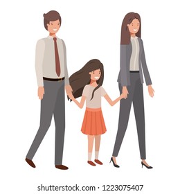 parents couple with daugether avatar character