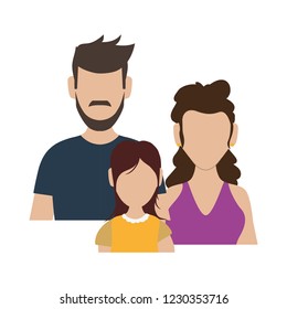 parents couple with daugether avatar character