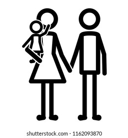 parents couple with daughter