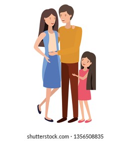 parents couple with daughter avatar