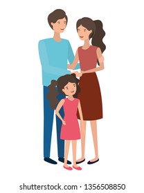parents couple with daughter avatar