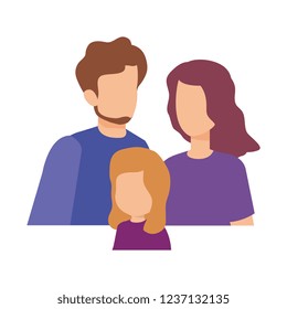 parents couple with daughter characters