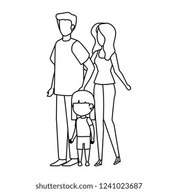parents couple with daughter characters