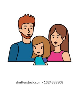 parents couple with daughter characters