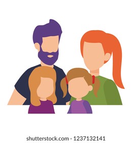 parents couple with daughters characters