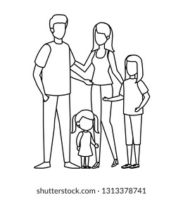 parents couple with daughters characters