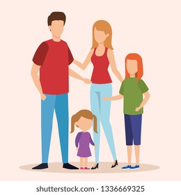 parents couple with daughters characters