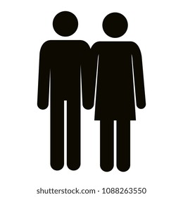 parents couple silhouette avatars characters