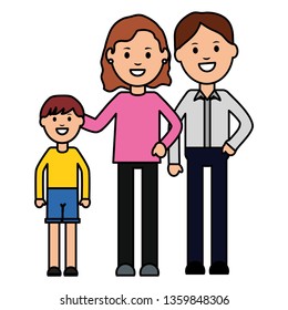 parents couple with son