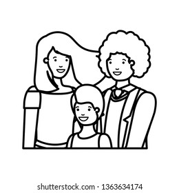 parents couple with son avatar character