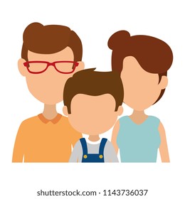 parents couple with son characters