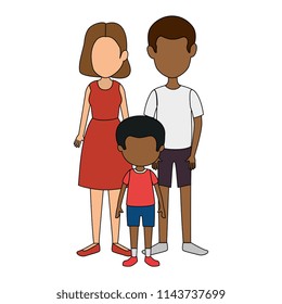 parents couple with son characters