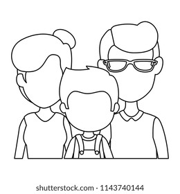 parents couple with son characters