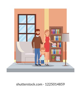 parents couple with son characters