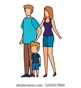parents couple with son characters