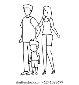 parents couple with son characters