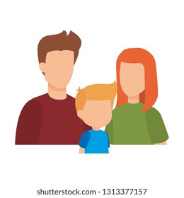 parents couple with son characters
