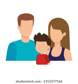 parents couple with son characters