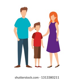 parents couple with son characters