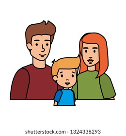 parents couple with son characters