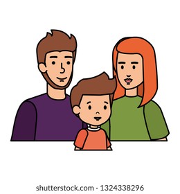parents couple with son characters