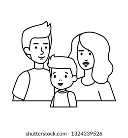 parents couple with son characters