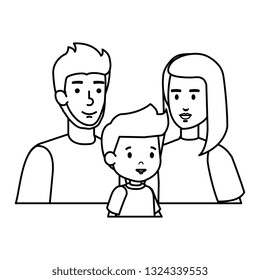 parents couple with son characters