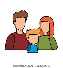 parents couple with son characters