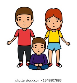 parents couple with son characters